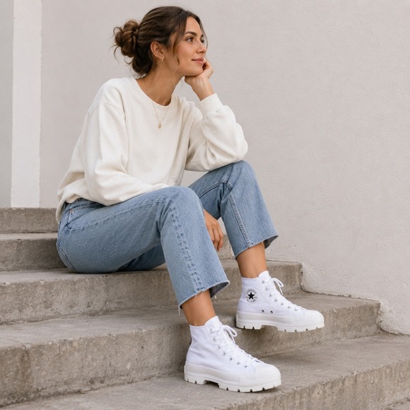 Converse Shoes - Converse Womens Chuck Taylor All Star Lugged High Top 6.5 White Platform 565902C